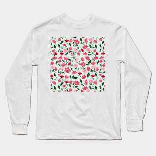 Romantic Flowers Pattern Long Sleeve T-Shirt